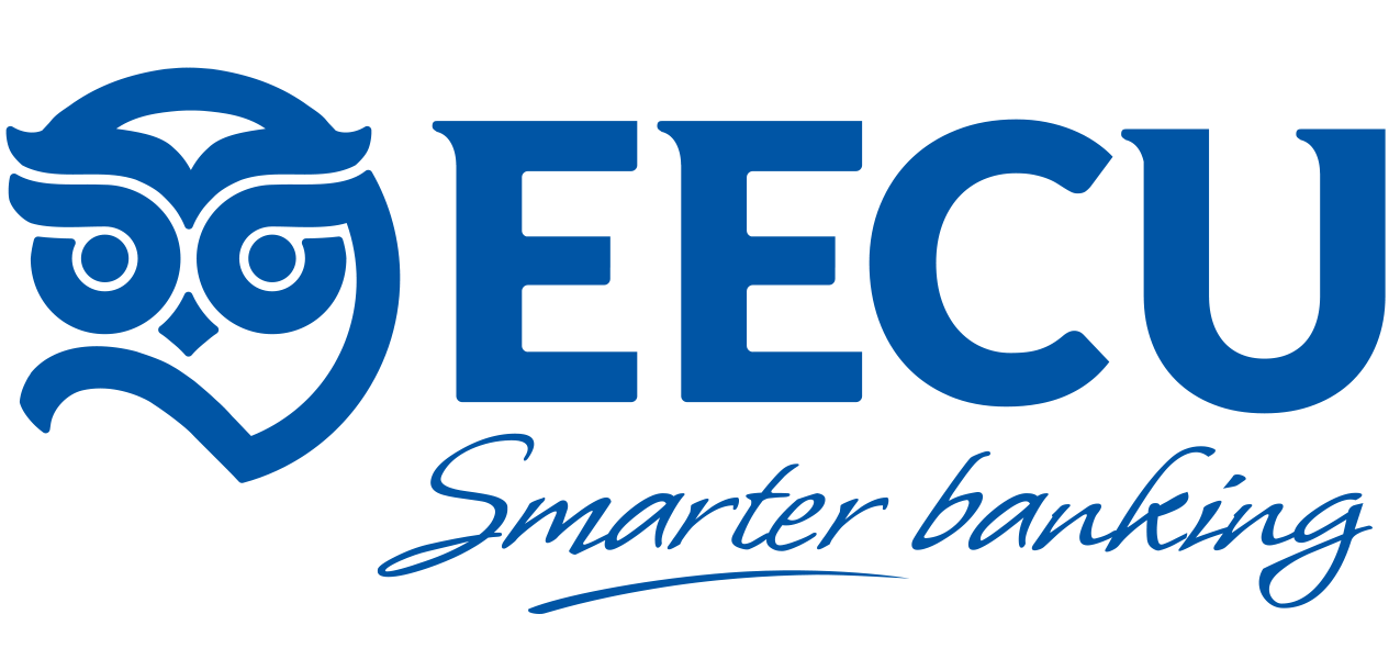 EECU letters, with blue owl logo