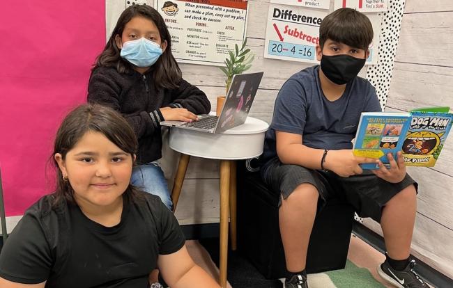 Children reading in Class