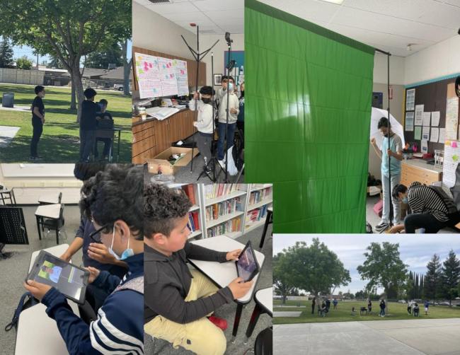 Students Using Green Screens